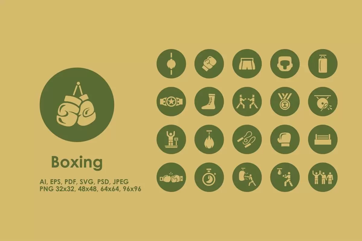 简单的拳击图标 Boxing simple icons免费下载