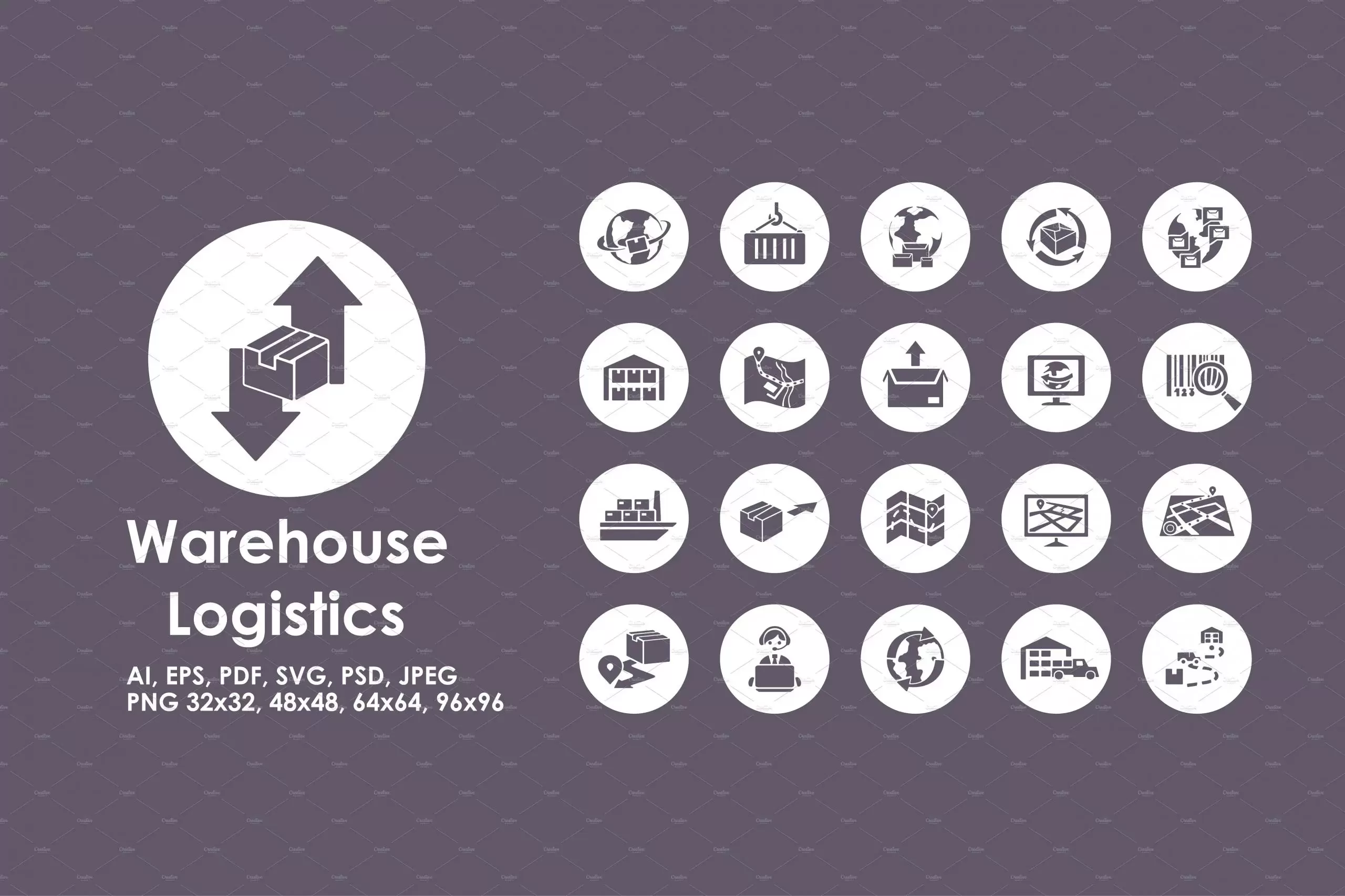 仓库物流图标 Warehouse Logistics icons插图