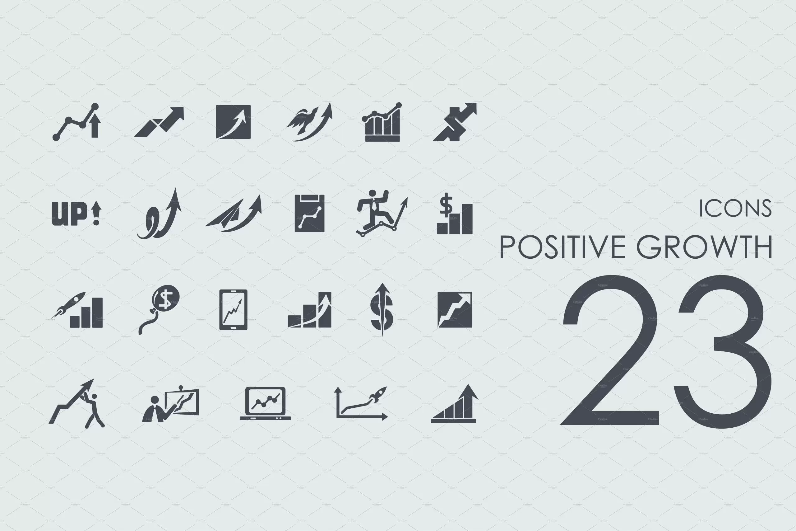 正增长图标 23 Positive Growth icons插图