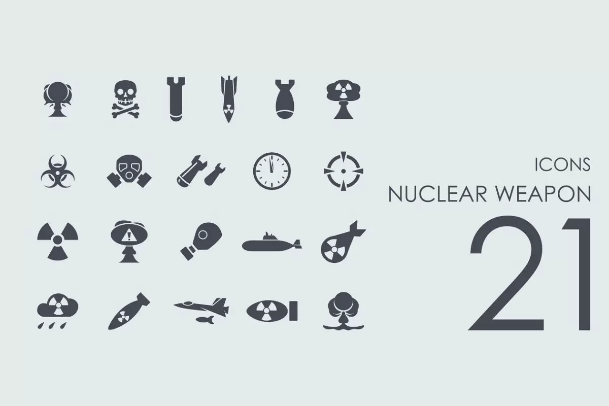 21个核武器图标素材 21 Nuclear Weapon icons免费下载