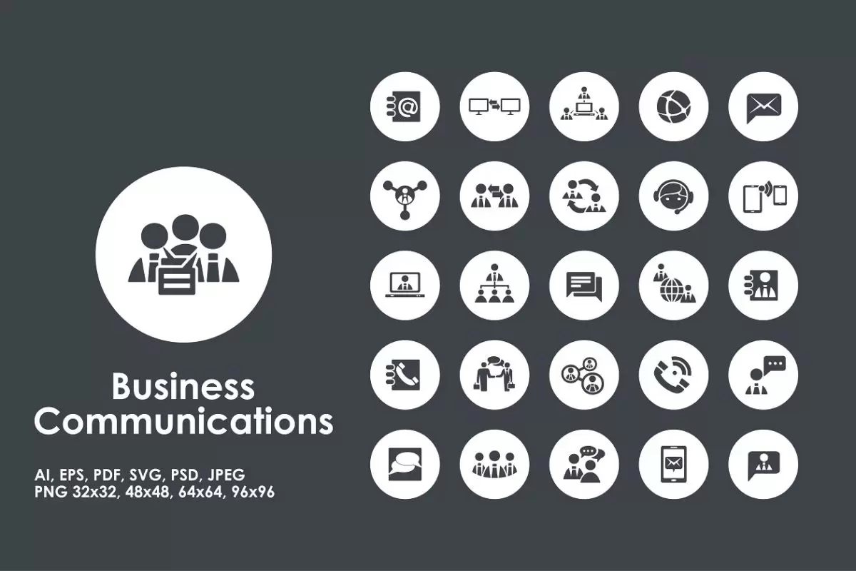商业沟通图标素材 Business Communication simple icons免费下载