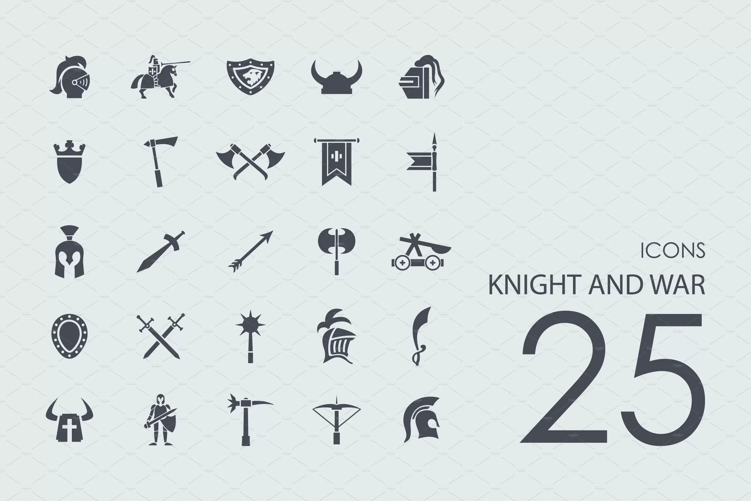 骑士图标素材 25 knight and war icons插图