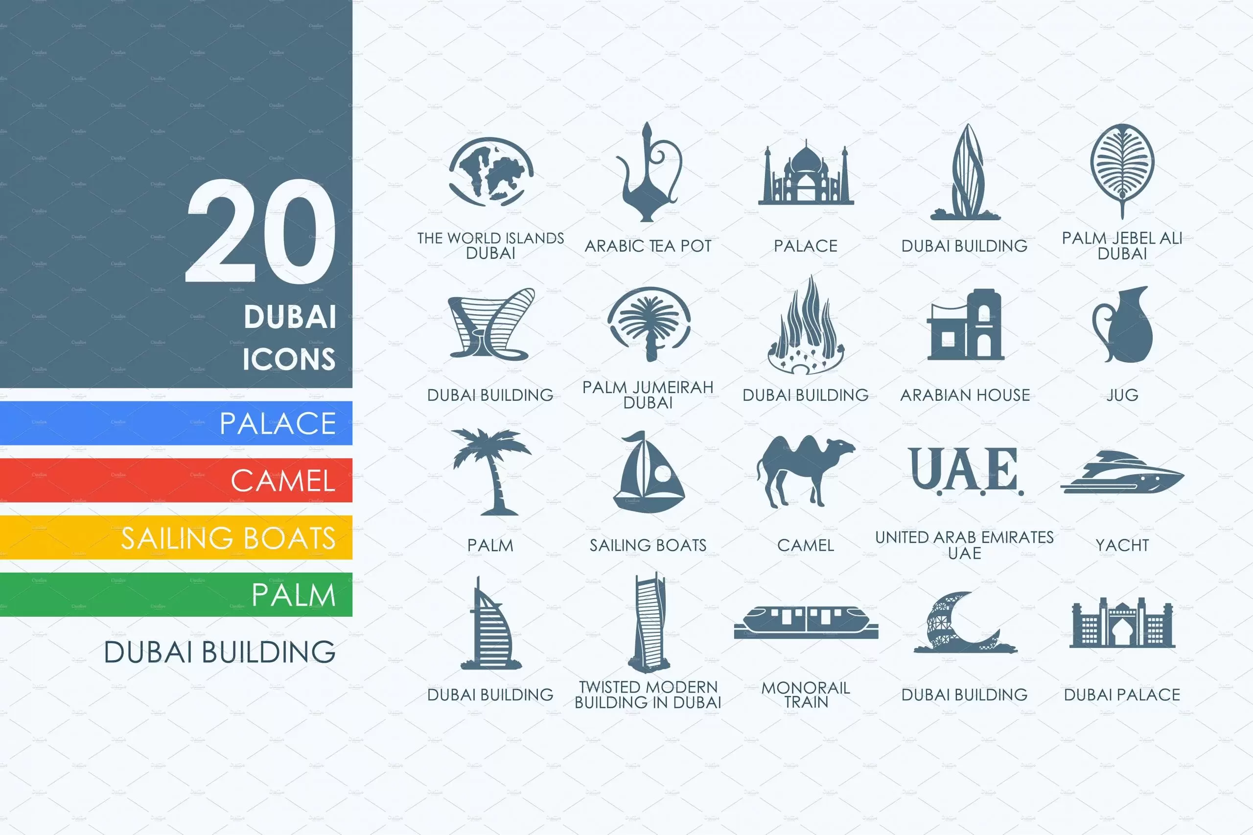 迪拜图标素材 20 Dubai icons插图