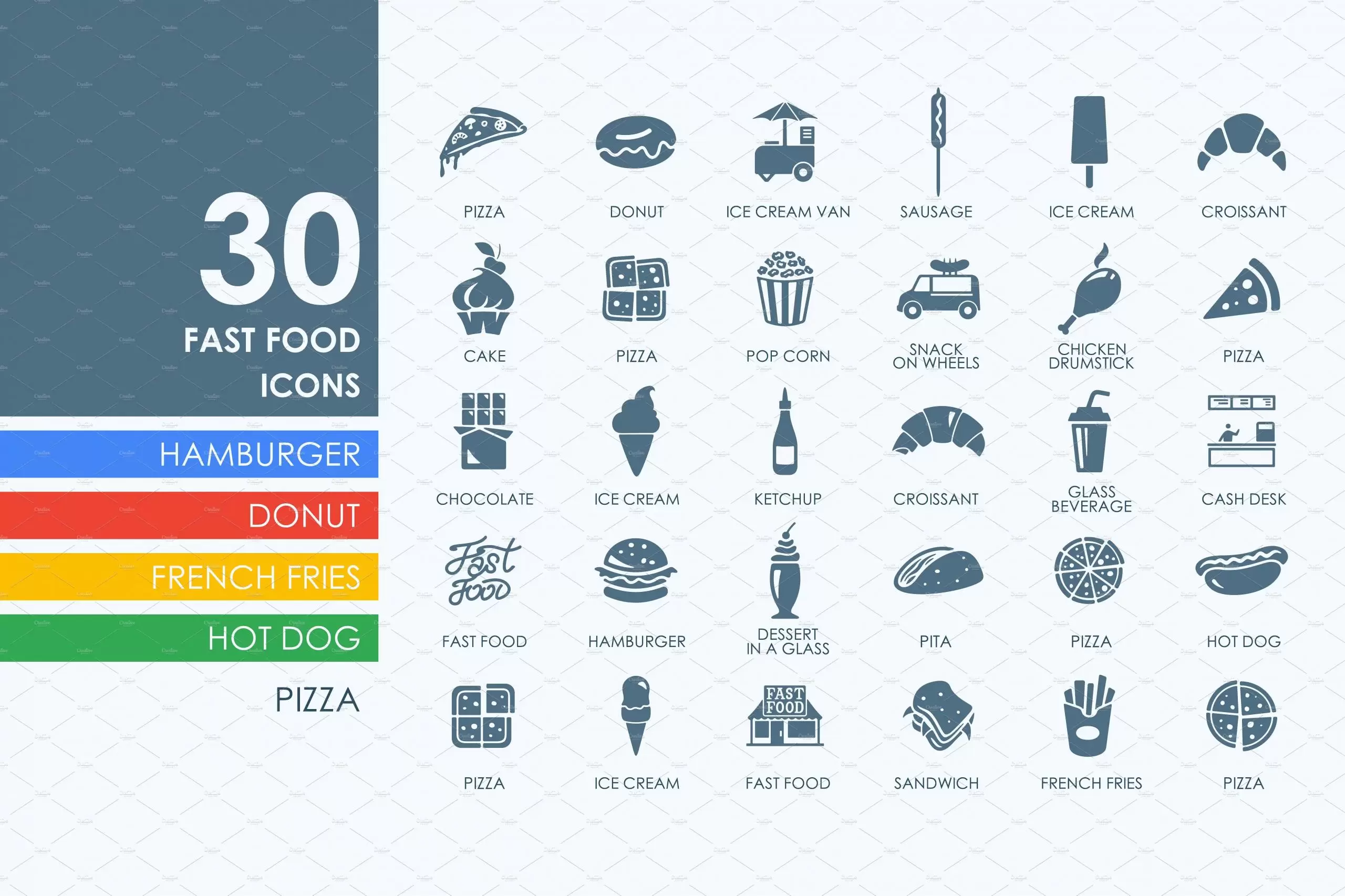 快餐食品图标素材 30 Fast Food icons插图