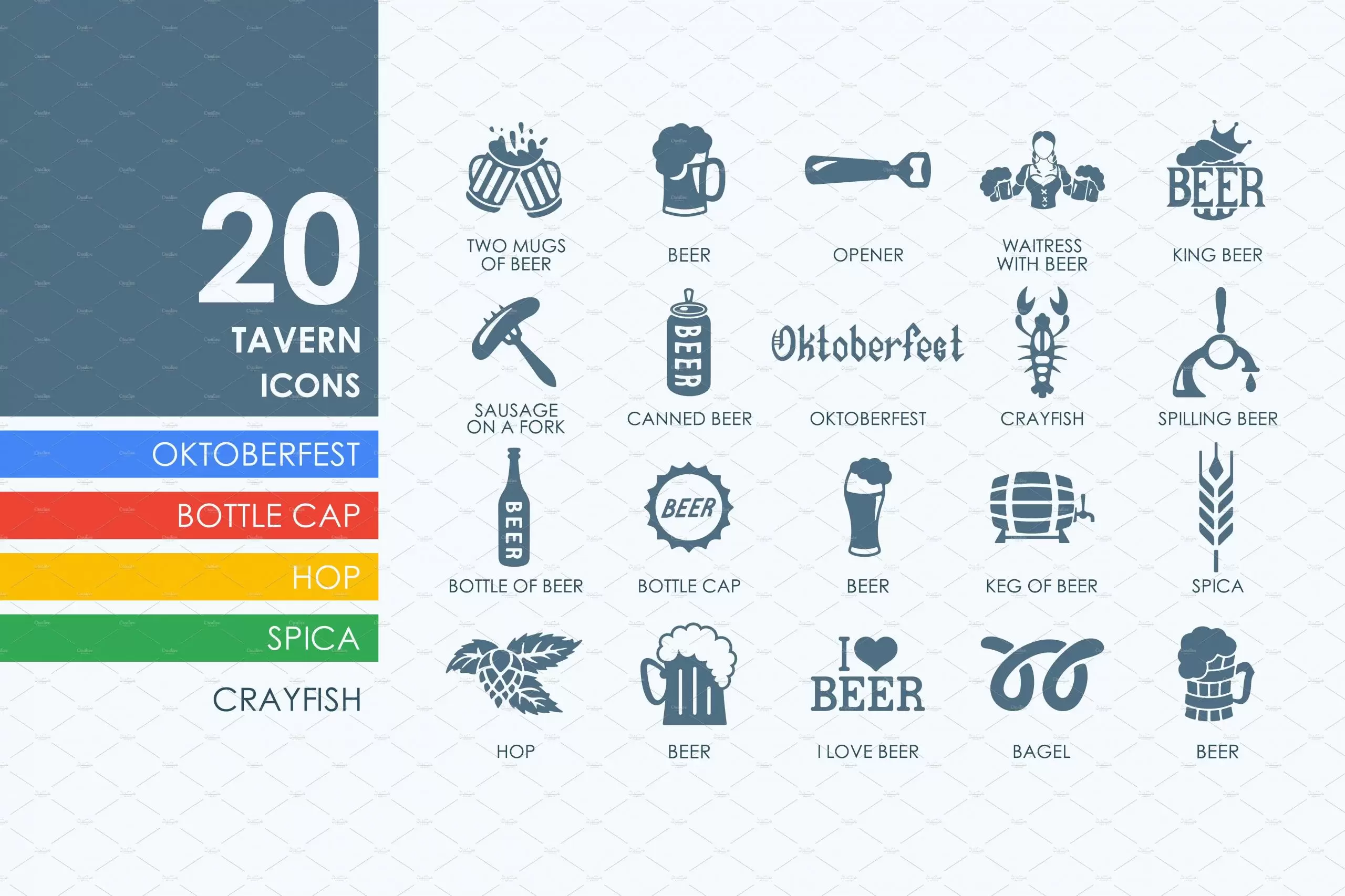 啤酒图标素材 20 Beer icons插图