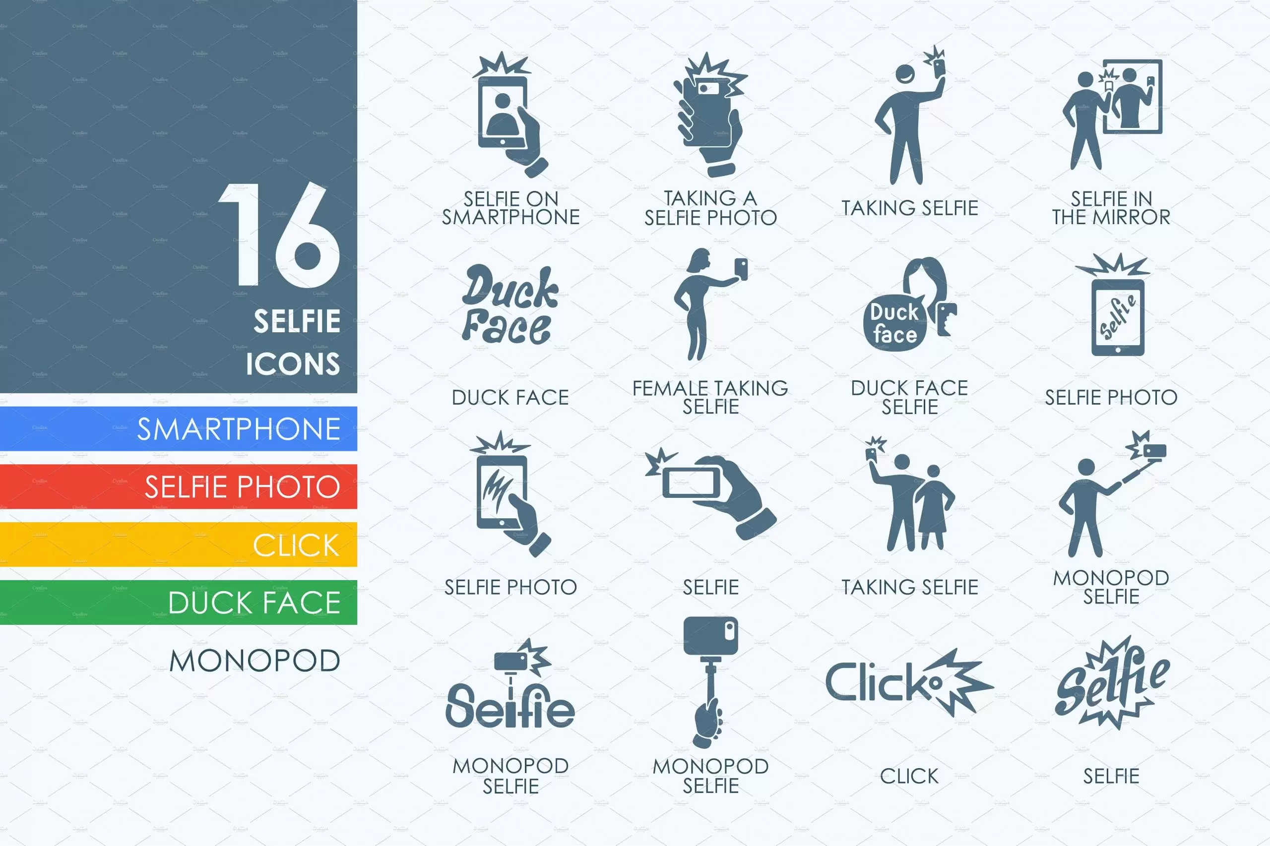 自拍图标素材 16 Selfie icons插图