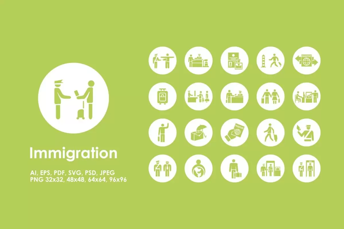 简单的移民图标 Immigration simple icons免费下载