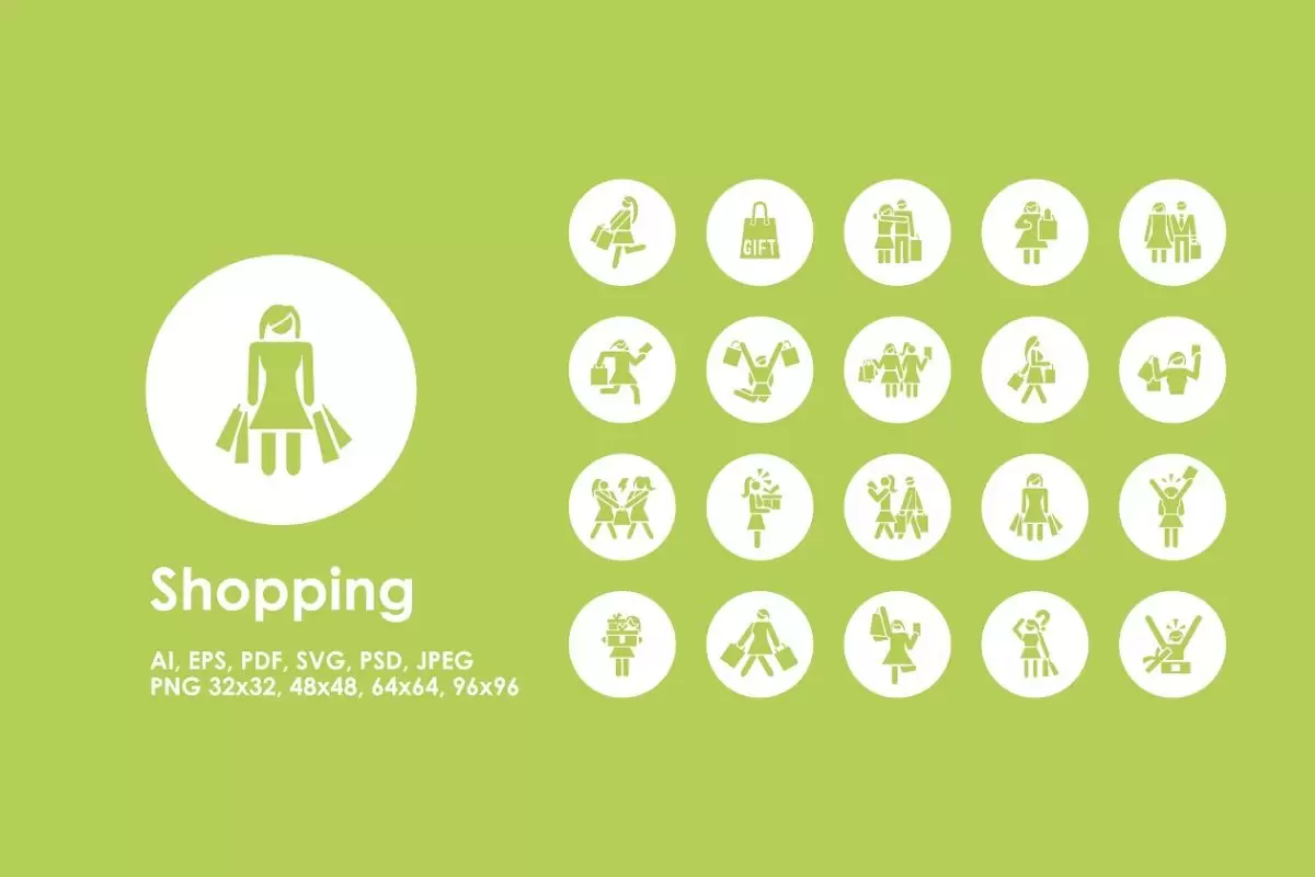 购物图标素材 Shopping simple icons免费下载