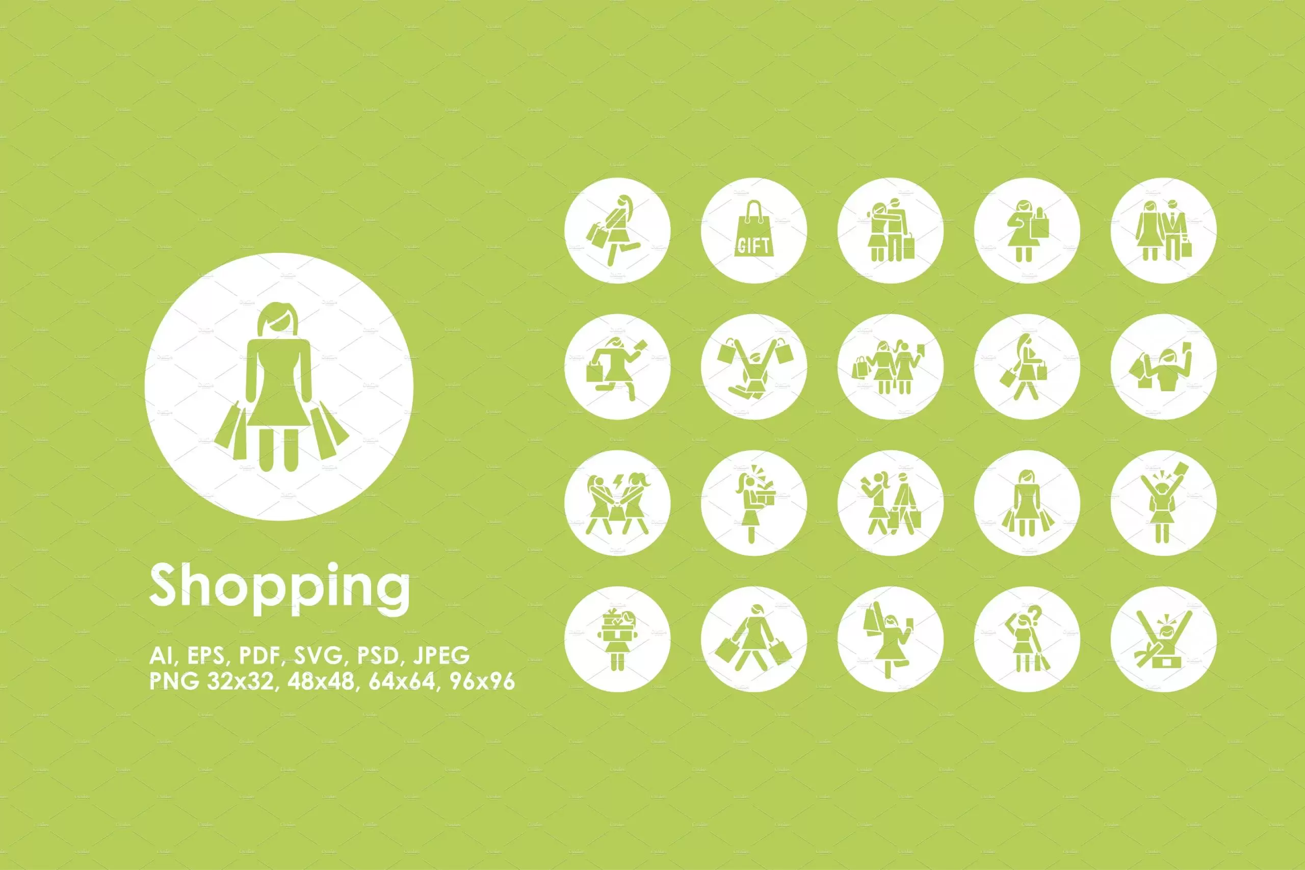 购物图标素材 Shopping simple icons插图