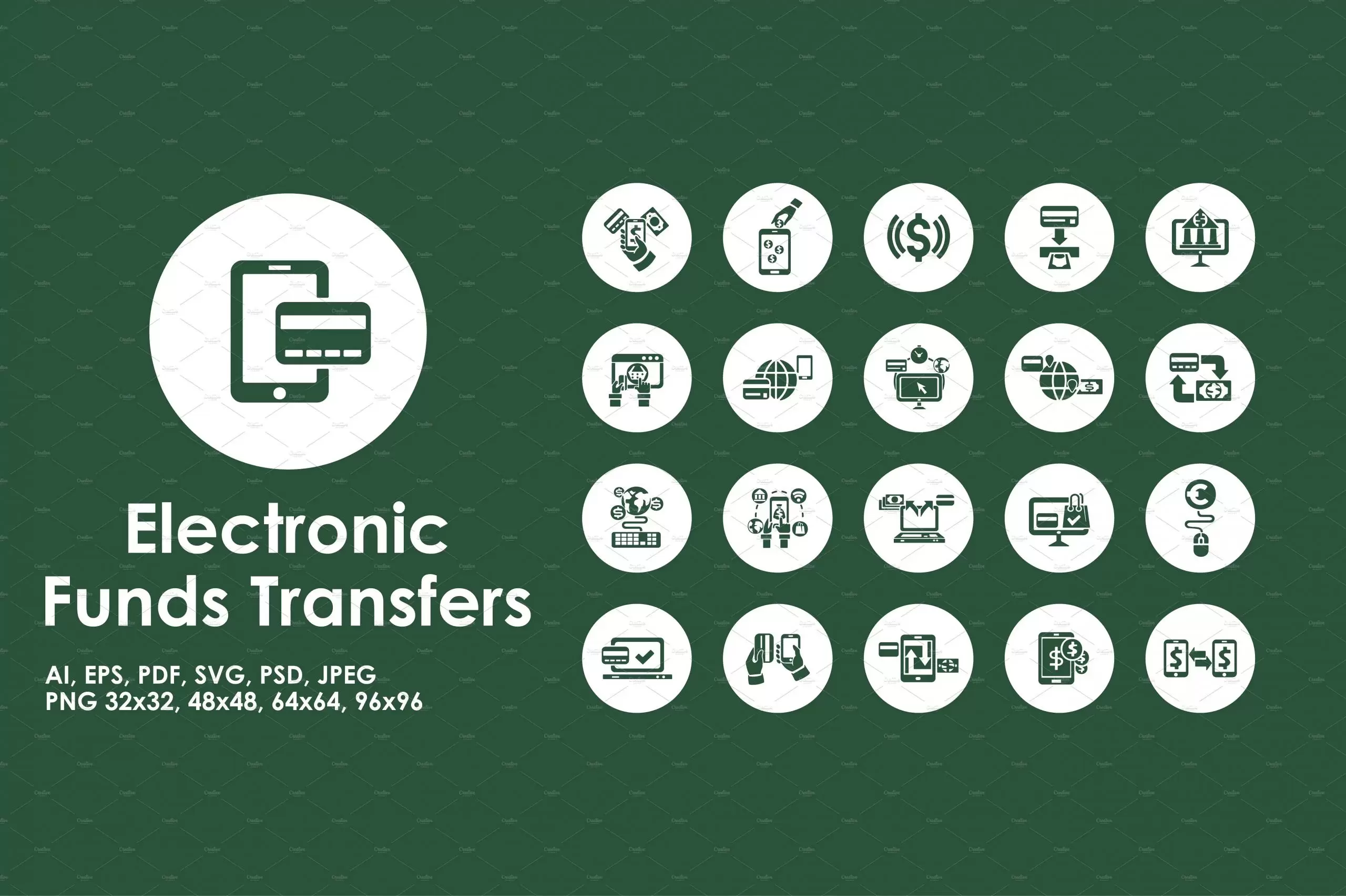电子资金转账图标素材 Electronic Funds Transfers icons插图