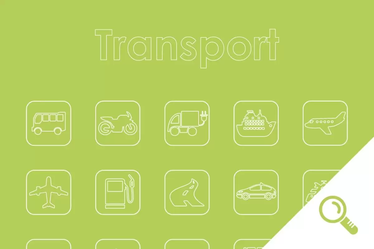 简单的交通工具图标 25 TRANSPORT simple icons免费下载