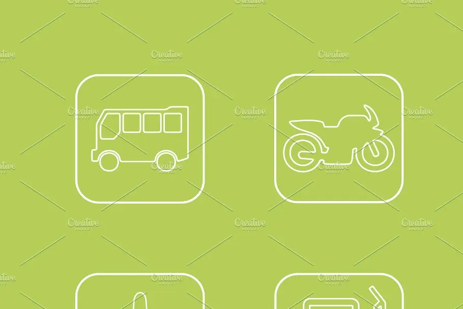简单的交通工具图标 25 TRANSPORT simple icons插图2