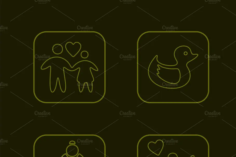 家庭图标素材 20 FAMILY simple icons插图2