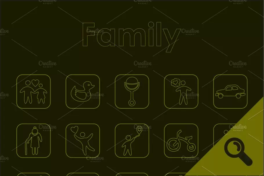 家庭图标素材 20 FAMILY simple icons插图