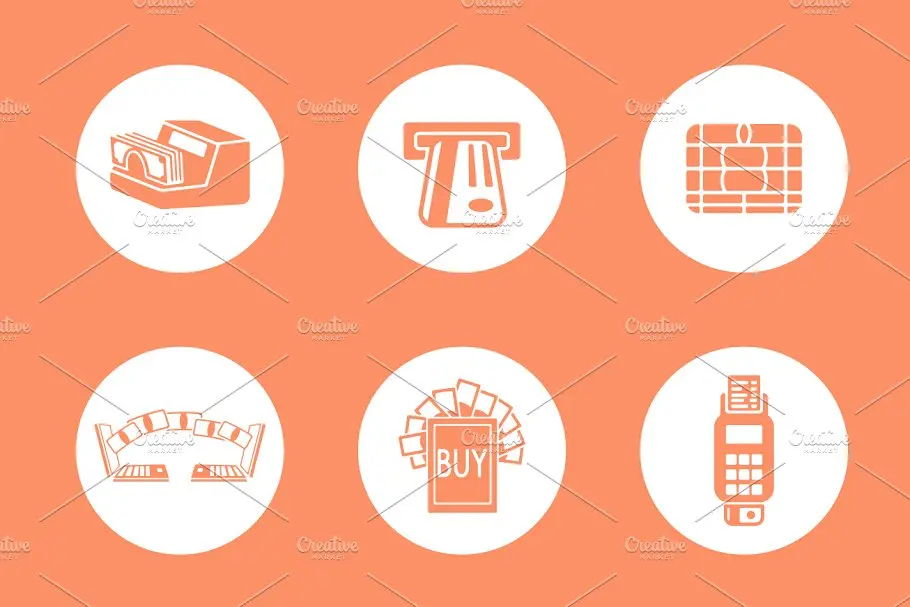 电子货币图标 e-money simple icons插图1