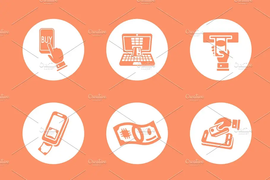 电子货币图标 e-money simple icons插图2