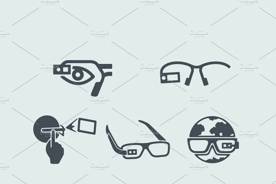 7款高科技眼镜图标 7 high-tech glasses icons插图1