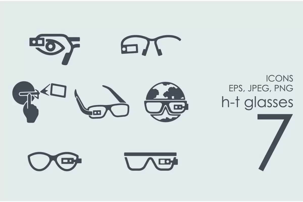 7款高科技眼镜图标 7 high-tech glasses icons免费下载