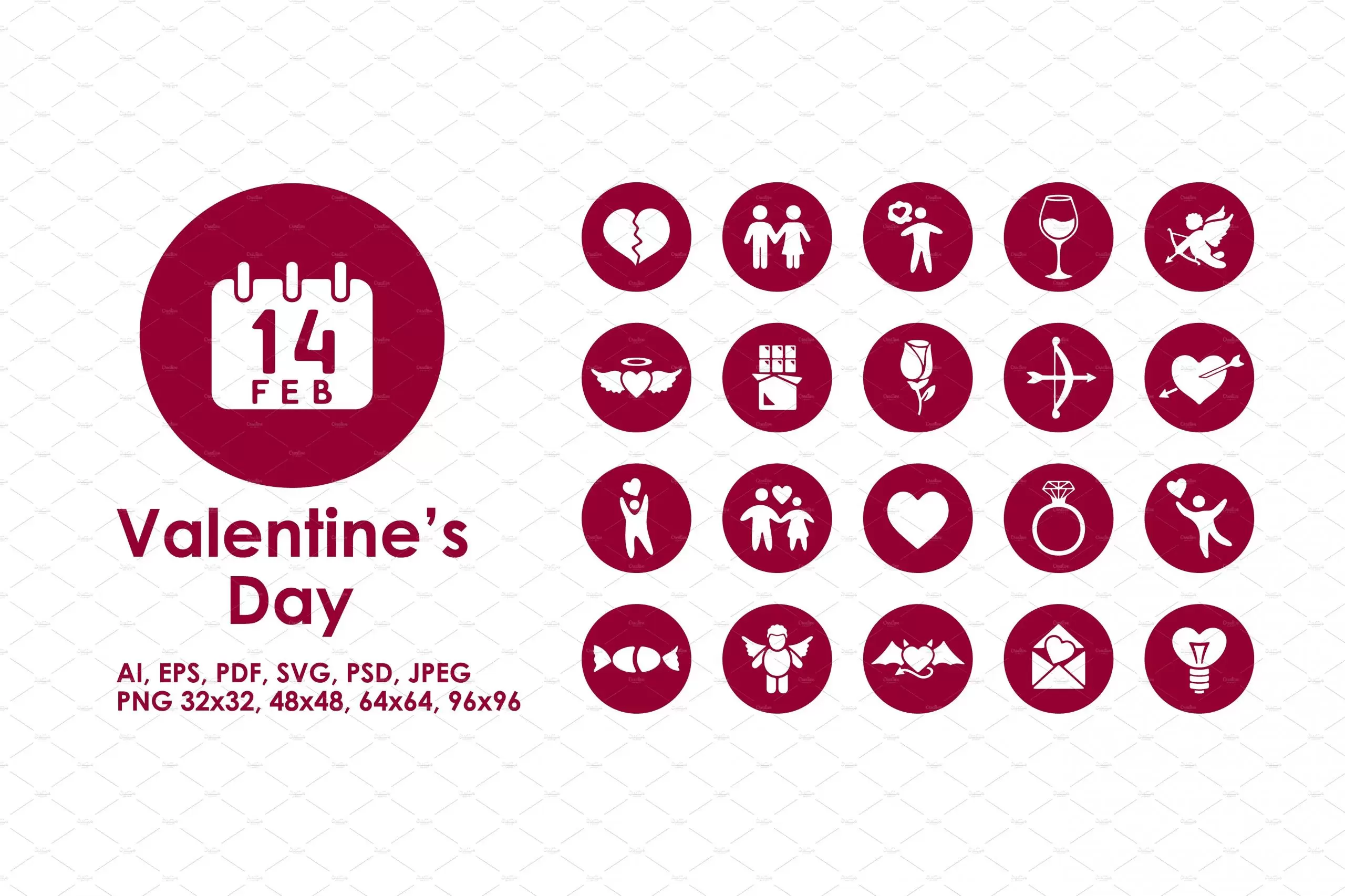 情人节图标素材 Valentine’s Day icons插图