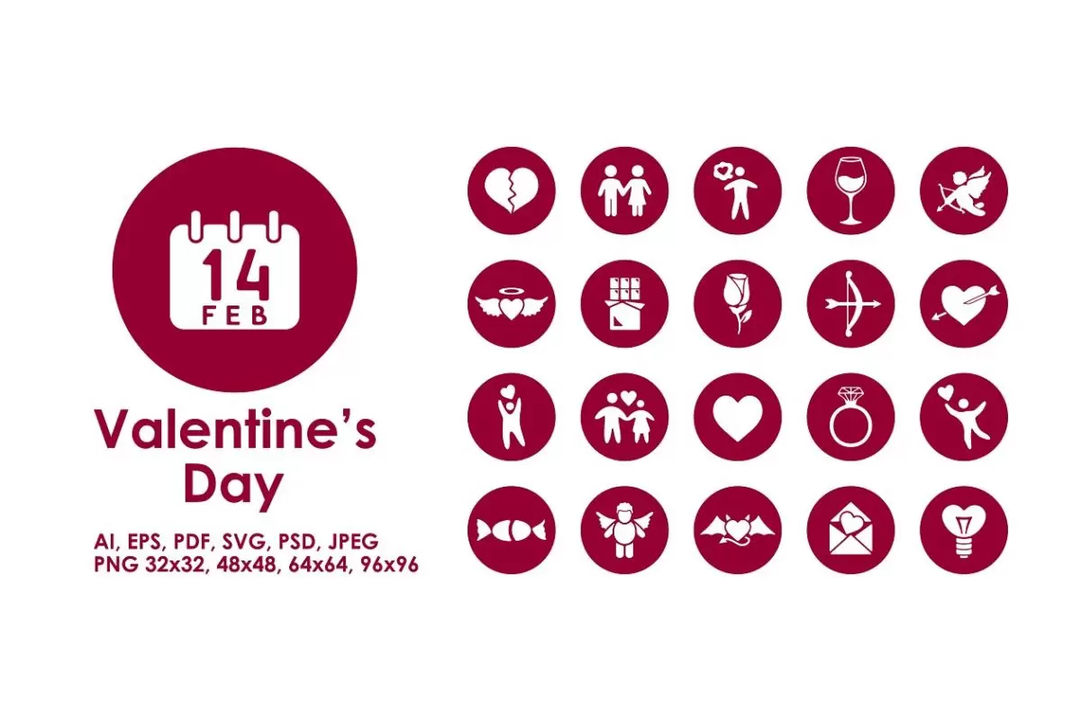 情人节图标素材 Valentine’s Day icons免费下载