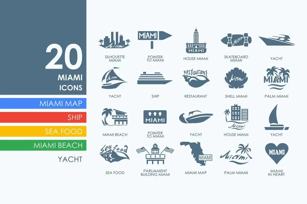 迈阿密航海图标 20 Miami icons免费下载