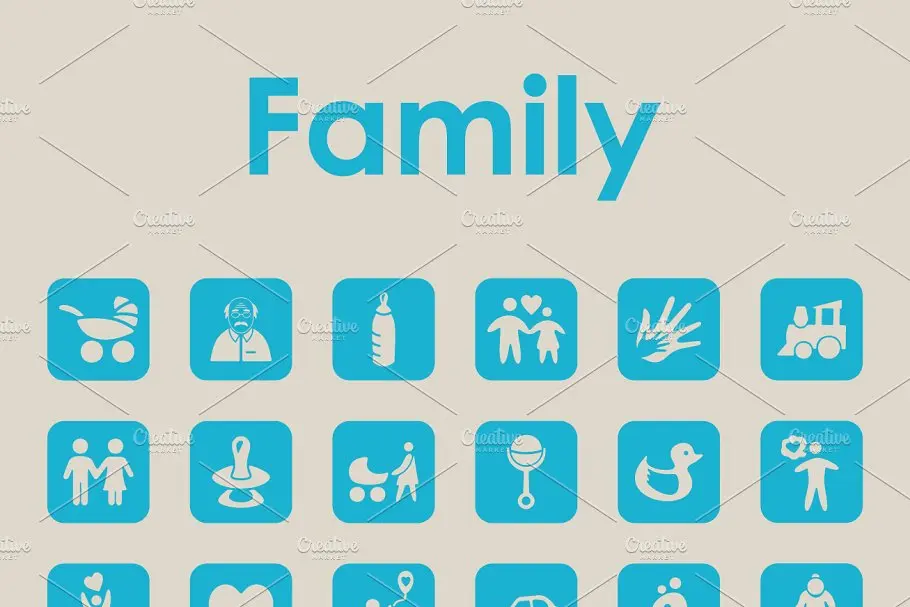 家庭图标素材 30 FAMILY simple icons插图1