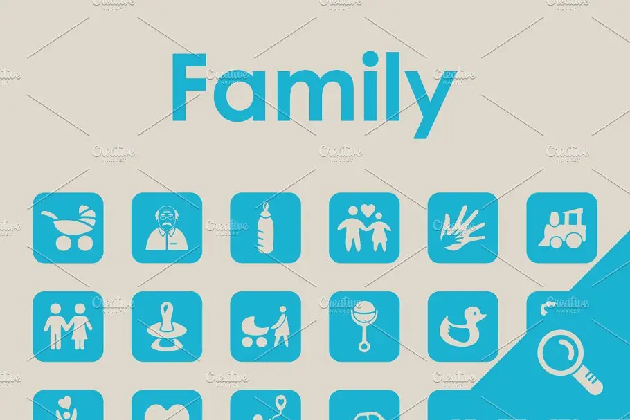 家庭图标素材 30 FAMILY simple icons插图