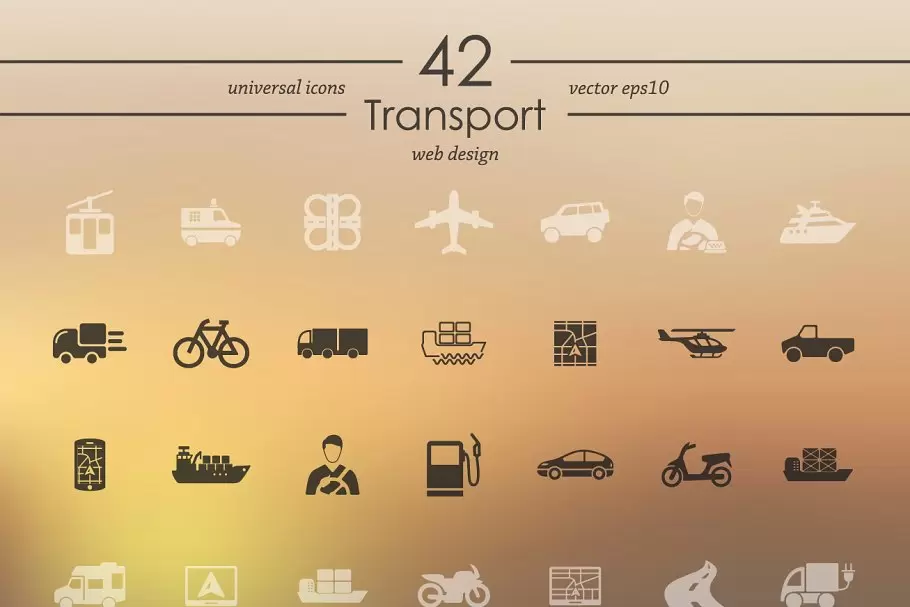 交通工具图标素材 42 TRANSPORT icons插图1
