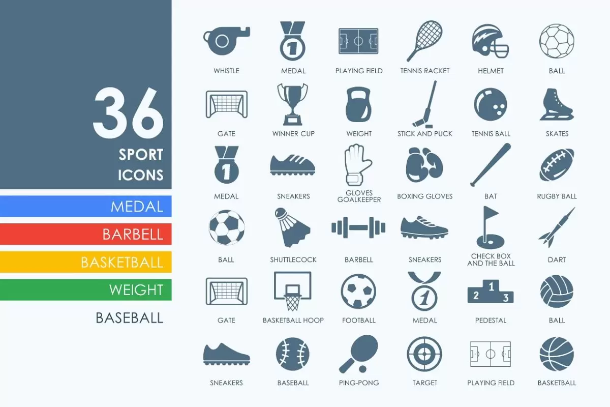 运动元素图标 36 sport icons免费下载
