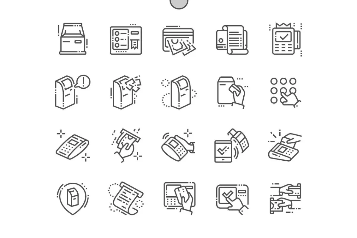 终端图标素材 Terminal Line Icons免费下载