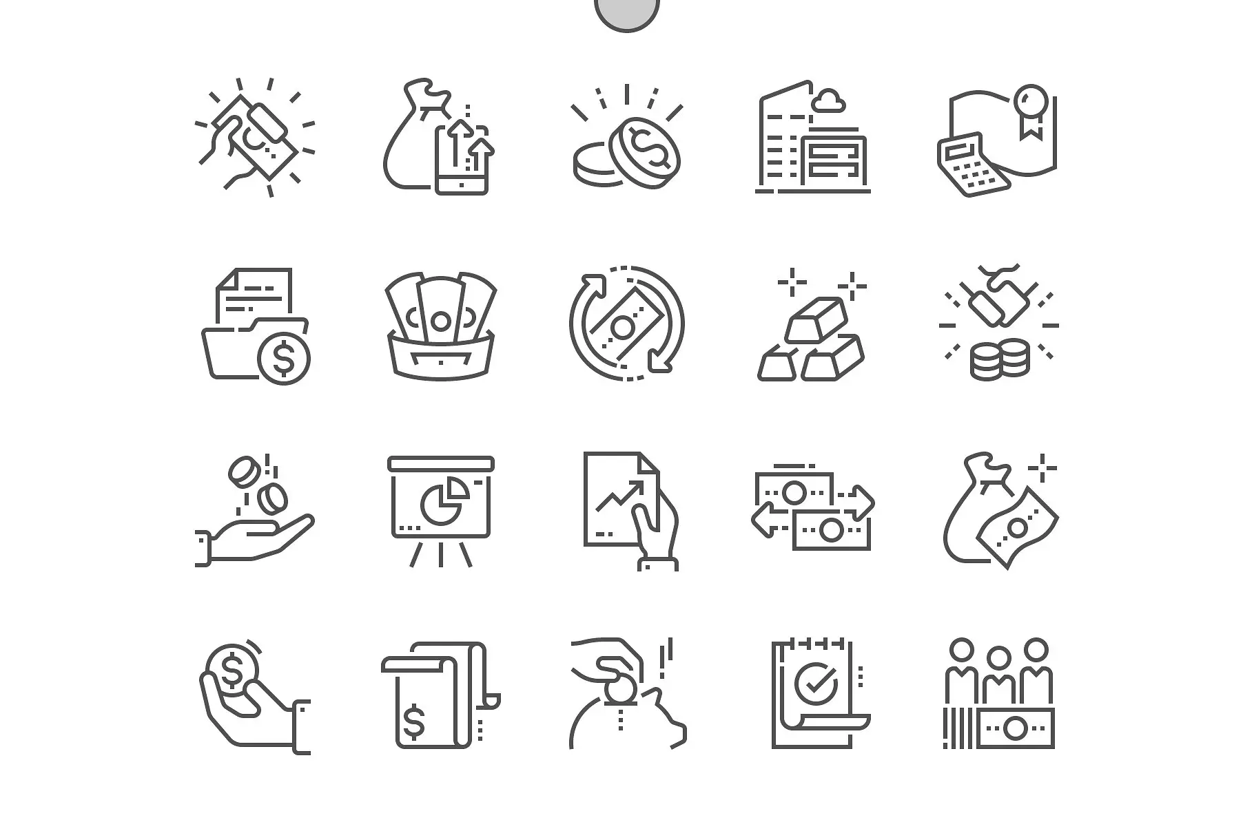 金融相关图标素材 Finance Line Icons插图