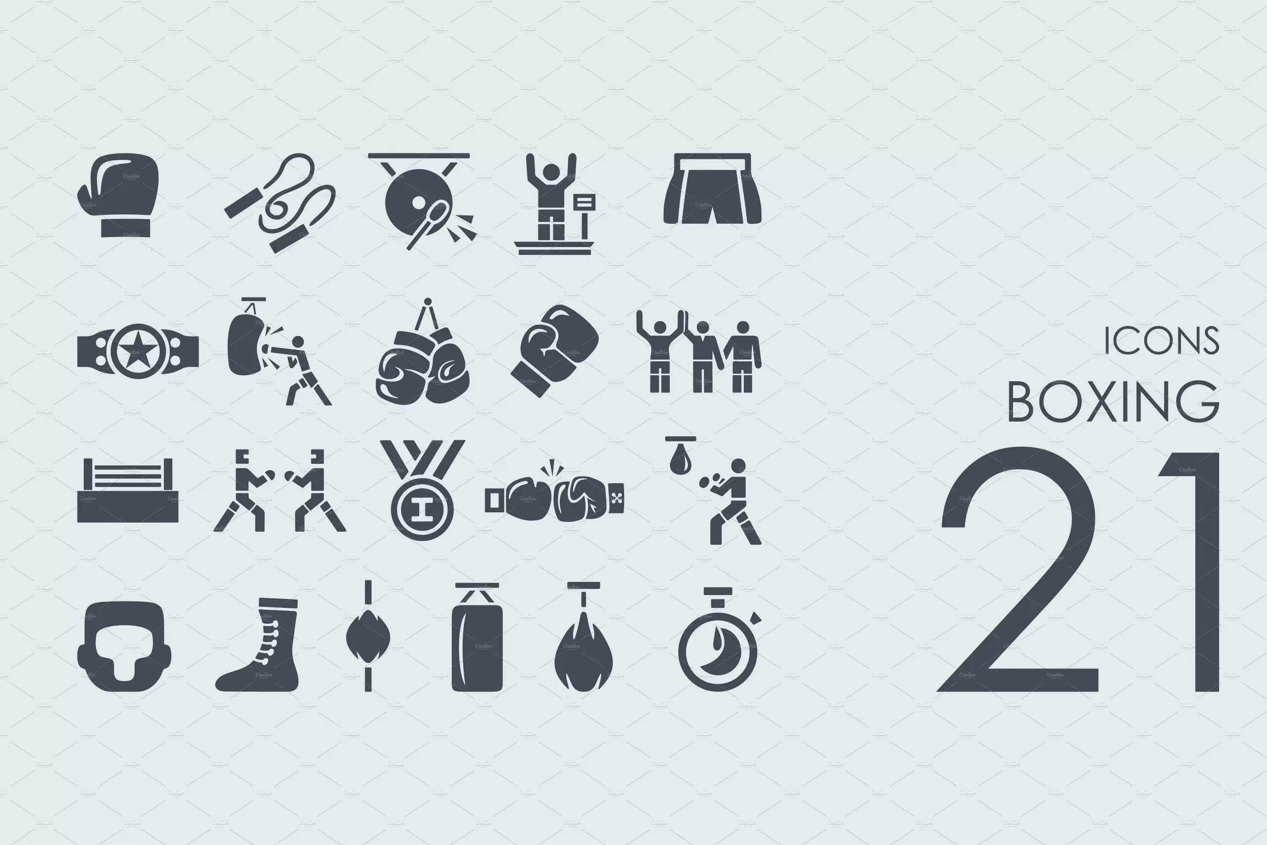 拳击图标素材 21 boxing icons插图