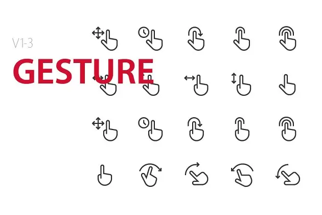 手势图标素材 60 Gesture UI icons免费下载