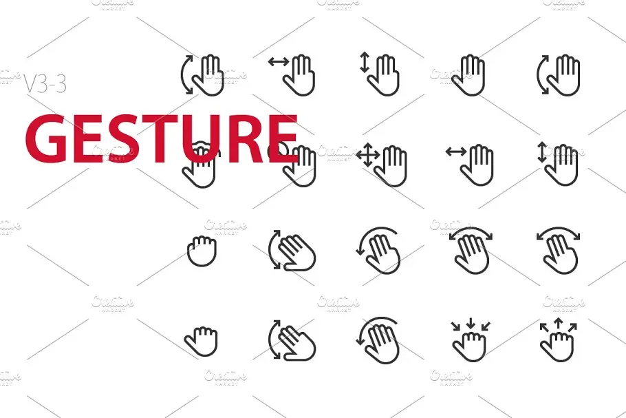 手势图标素材 60 Gesture UI icons插图2
