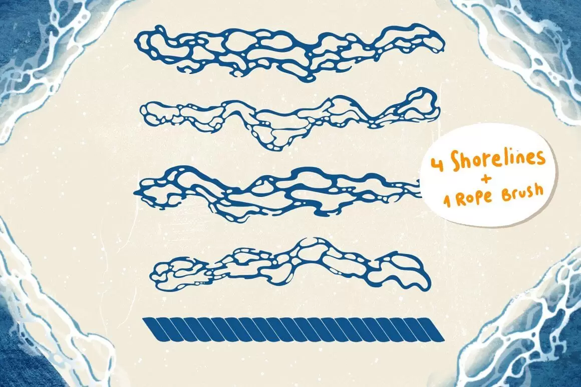 贝壳&海洋元素Procreate图案笔刷套装 (brushset)插图3
