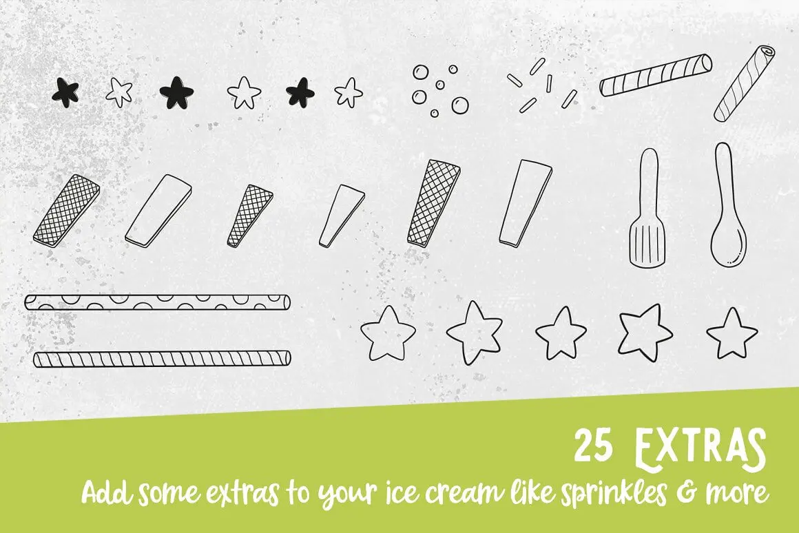 创意冰淇淋和水果图案Procreate笔刷素材 (brushset,ai,eps)插图8