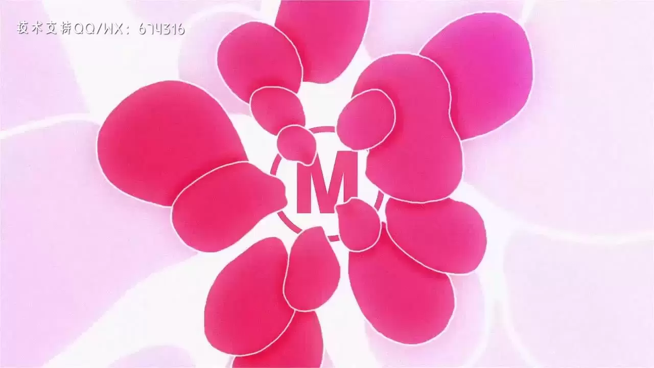 玫瑰花瓣有机地生长logo图标AE模板视频下载插图