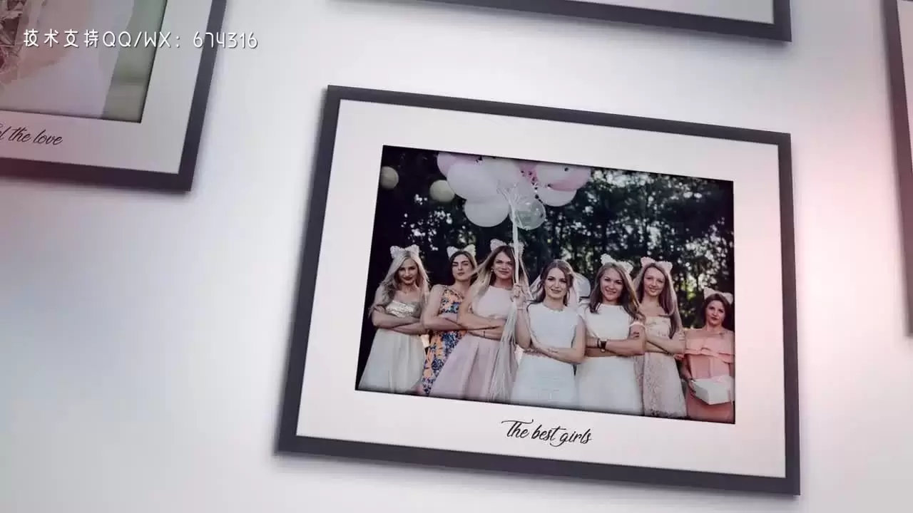 墙上的照片-我们的婚礼AE模板视频下载(含音频)