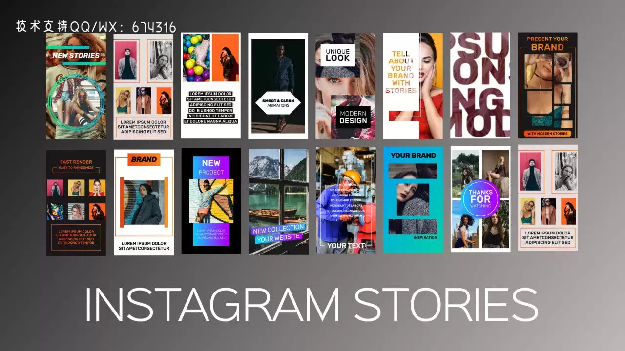 15个时尚设计的动态动画Instagram故事AE模板视频下载插图