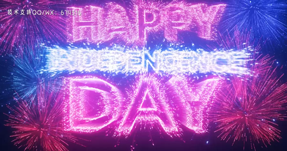 独立日文字礼花庆祝片头AE视频模版Independence Day插图