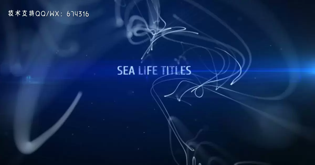 海洋中的文字动画标题AE视频模版Sea Titles