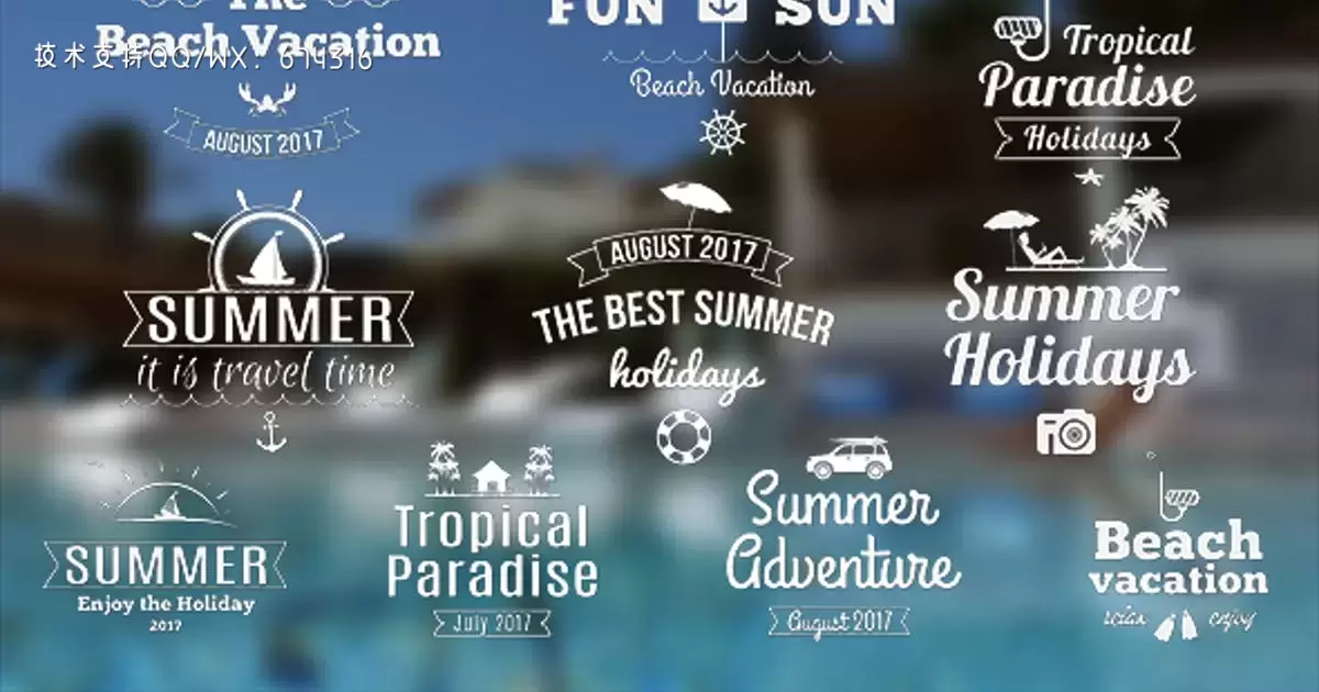 夏季横幅白色花字文字效果IIIAE视频模版Summer Banners III插图