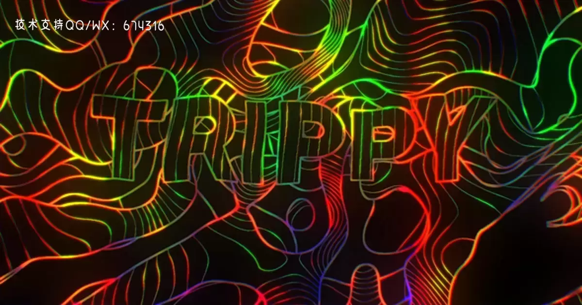 Tripy标题循环艺术文字效果AE视频模版Trippy Title Loop