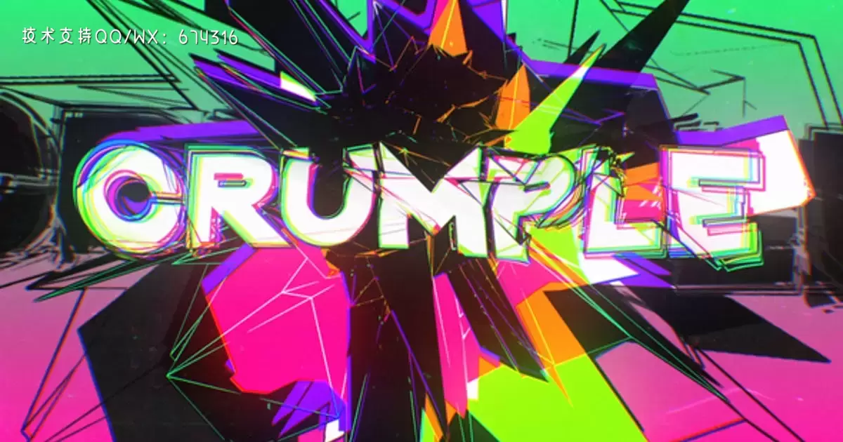 Crumple崩溃文字标题开启器AE视频模版Crumple Crash Title Opener插图
