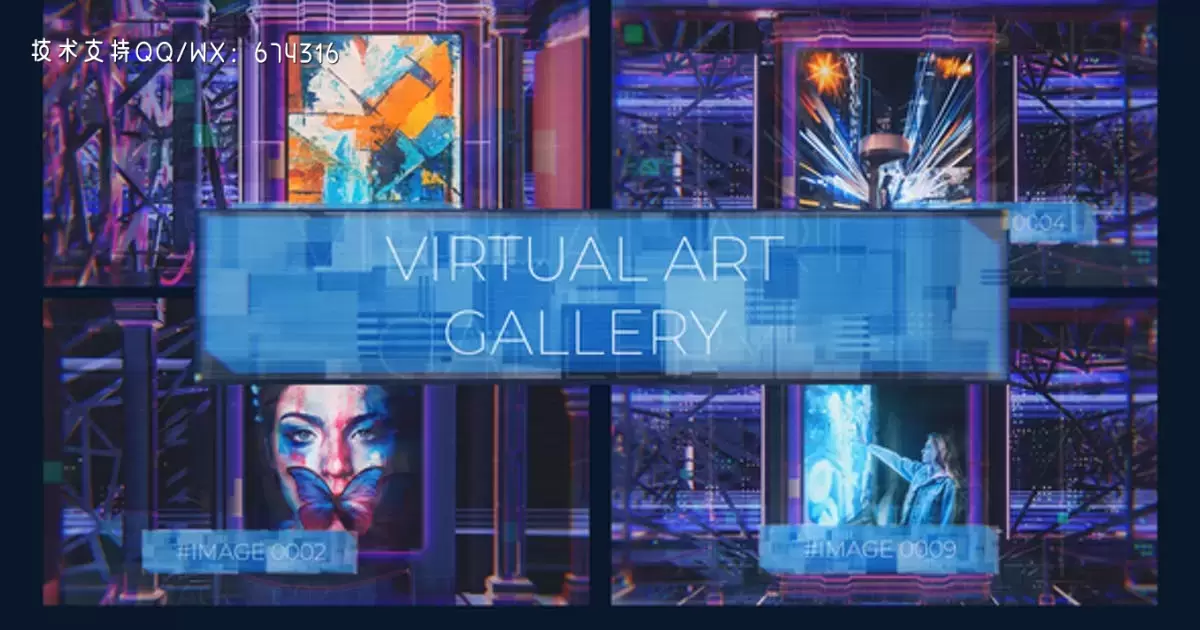 虚拟美术馆元宇宙文字动画AE视频模版Virtual Art Gallery插图