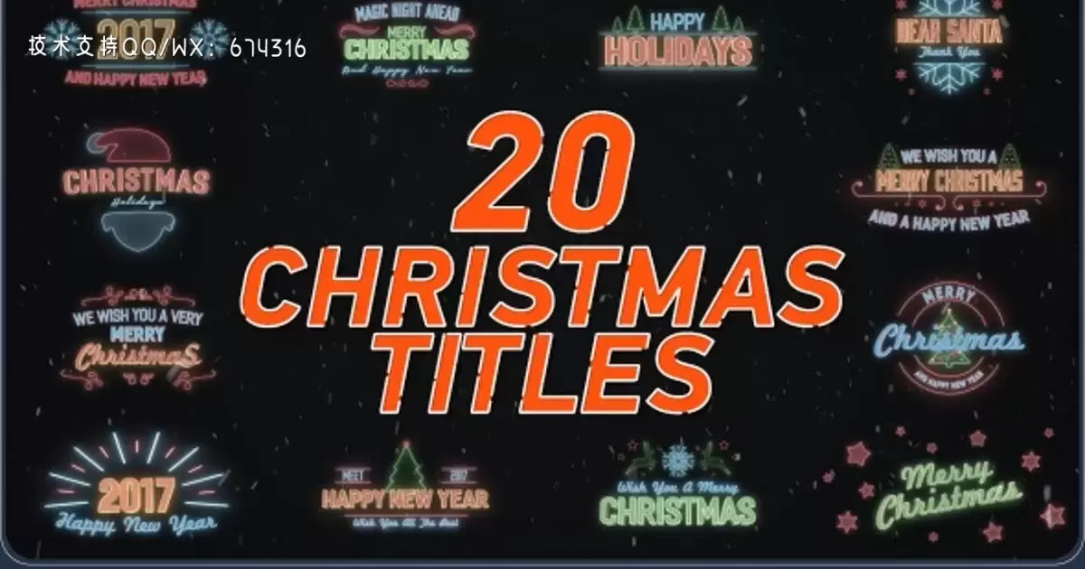 20个圣诞节标题文字动画AE视频模版20 Christmas Titles插图