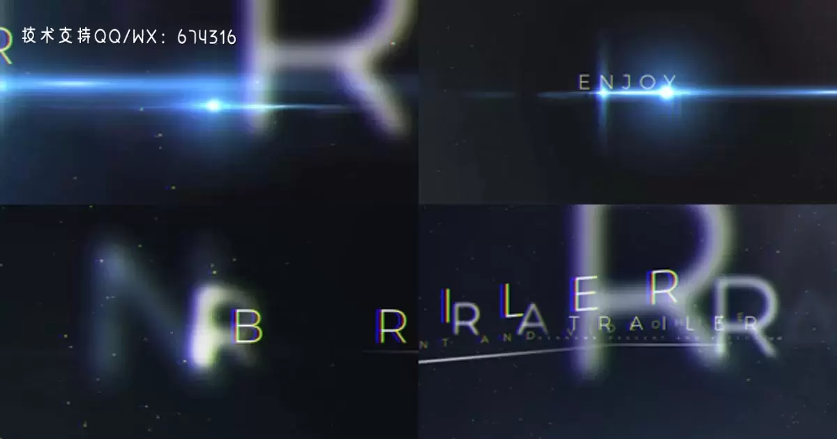 电影预告片黑暗文字片头AE视频模版Trailer插图