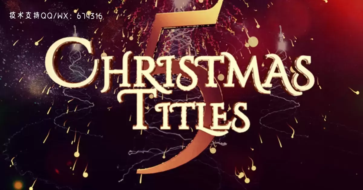 圣诞节文字动画特效标题5AE视频模版Christmas Titles 5插图