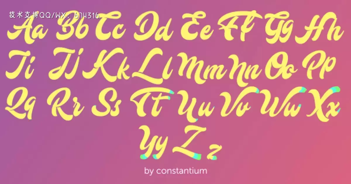 液体字母表英文文字动画AE视频模版Liquid Alphabet