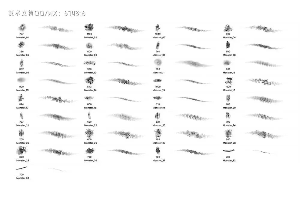 独特的怪物皮肤ps笔刷套装 (abr)插图4
